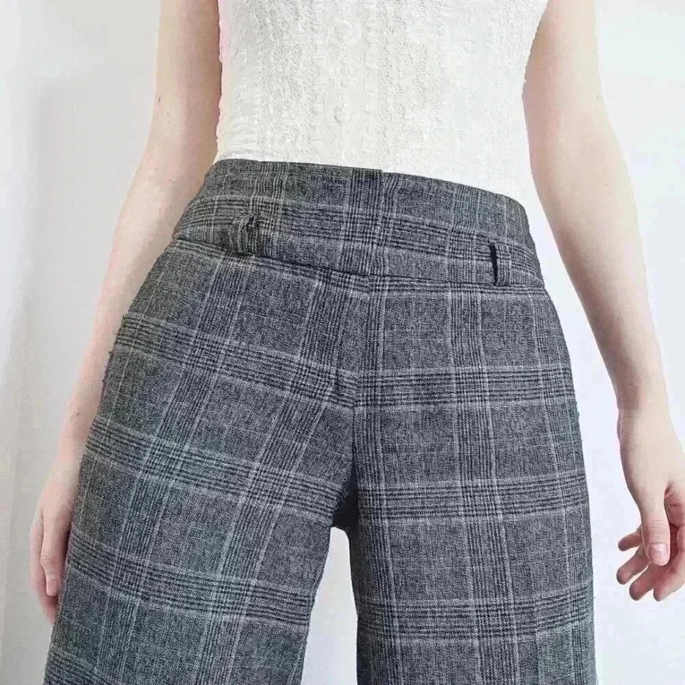 Le Chateau Gray Plaid Trousers